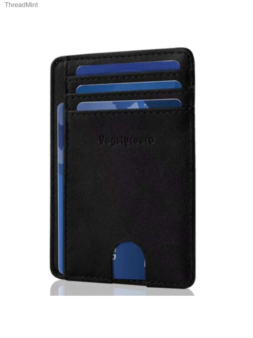 Slim Minimalist RFID Blocking Faux Leather Front Pocket Wallet 8 Card Slots Gift